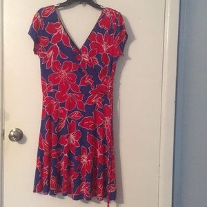 Faux wrap floral dress